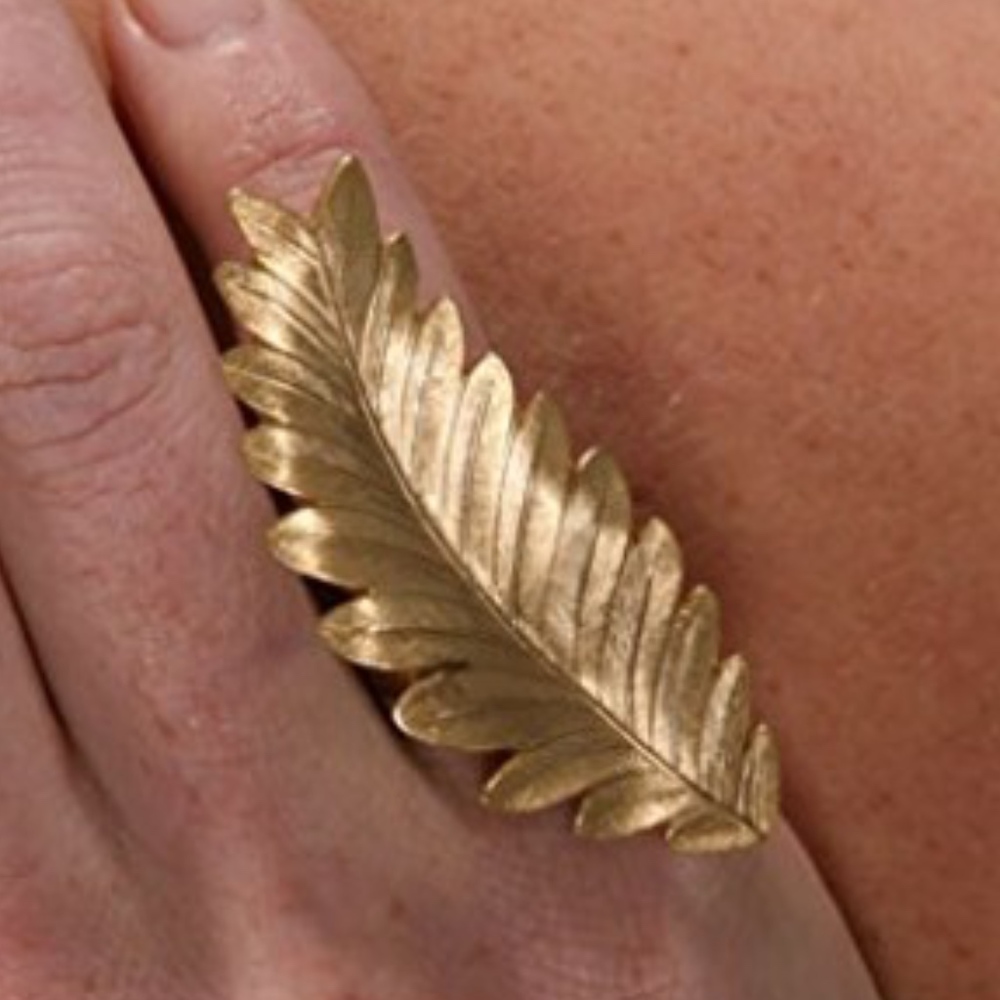 πHPπ Gold plated leaf ring - Picture 4 of 6